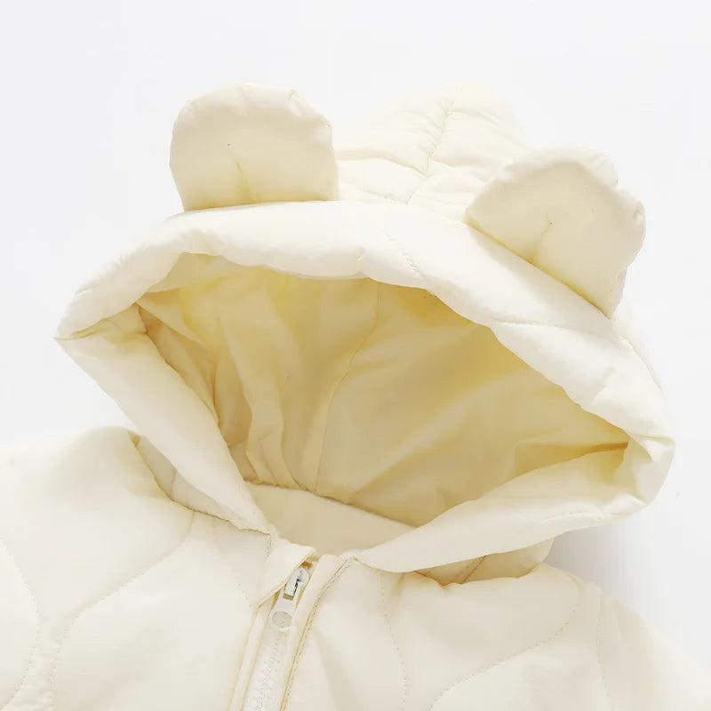 Kapuzen-Winteroverall mit Bärenmotiv für Babys – Warm & Flauschig